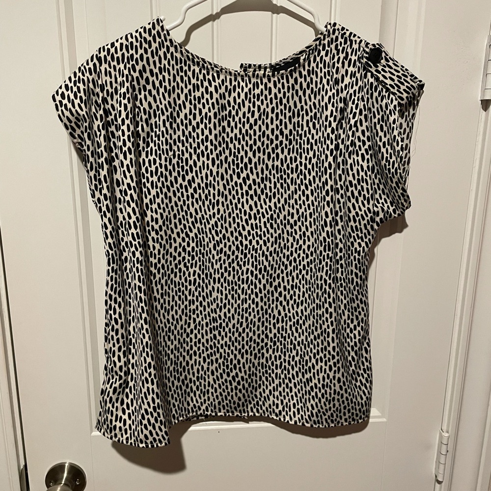 Who what wear black and white printed blouse
